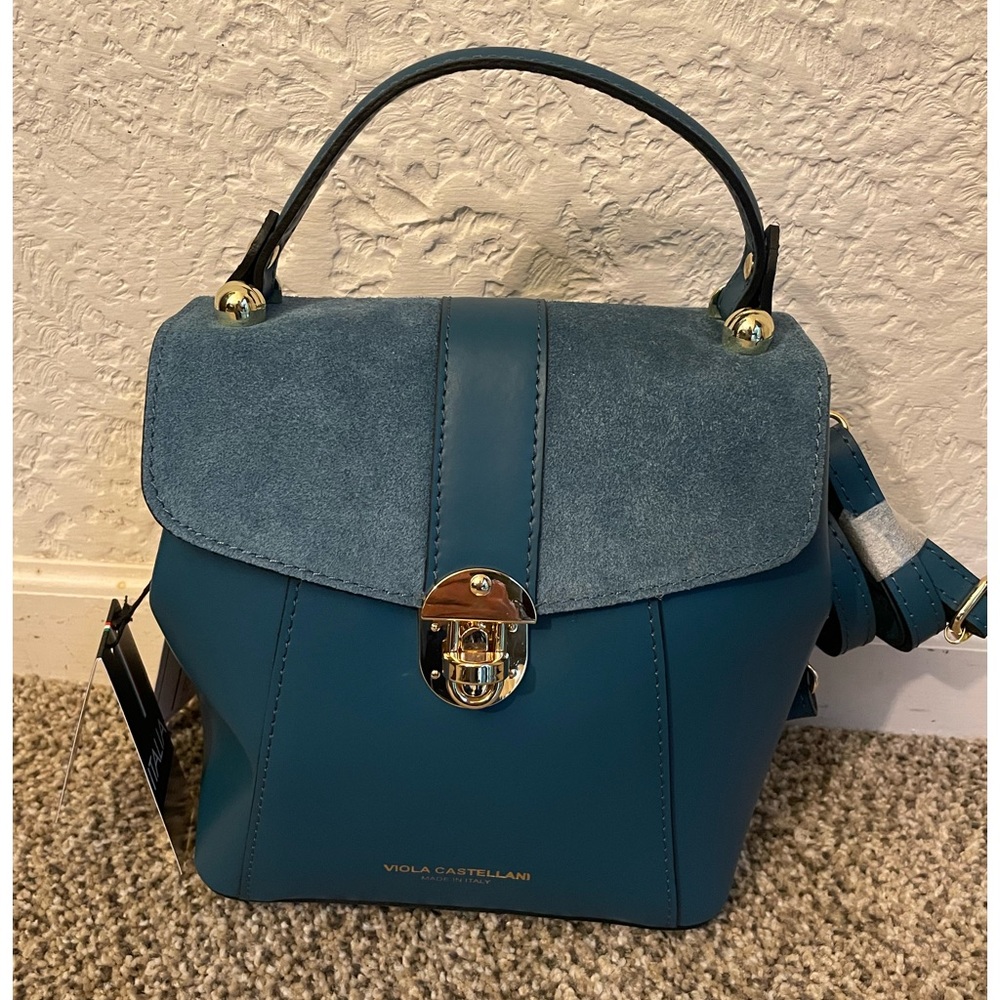 Viola Castellani New Leather Crossbody Satchel convertible Bag backpack
